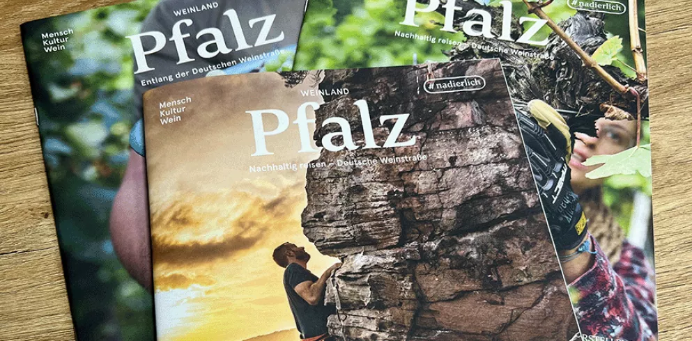 Drei Ausgaben des Weinland Pfalz-Magazins