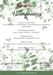 Valentinstag Speißekarte